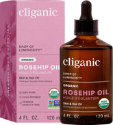 Cliganic front packaging showing the 4oz bottle and organic label benefits