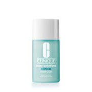 Clinique front bottle showing brand and fast-drying acne gel benefits