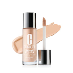 Clinique bottle front view showing product and brand, highlights portability