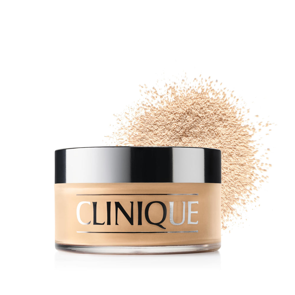 Clinique blended powder front packaging showing sleek compact and brand benefit