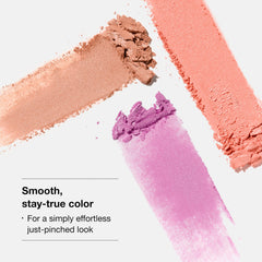 Clinique brush applying Cheek Pop to cheeks for easy blending benefit