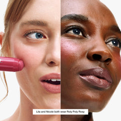 Clinique Chubby cream blush swatch on arm demonstrating buildable color and natural finish benefit