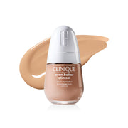 Clinique front packaging showing foundation bottle and brand benefit