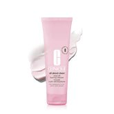 Clinique bottle front packaging showing product and clean design benefit