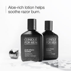 Clinique close-up of lotion texture highlighting aloe-rich soothing, quick-absorbing feel