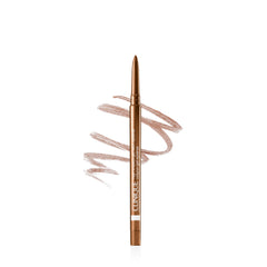Clinique gel tech eyeliner pencil front packaging showing shade and finish, clear branding and benefit