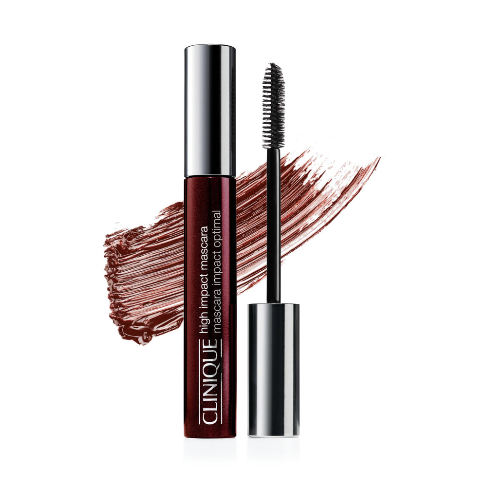 Clinique High Impact Mascara front packaging showing product and shade benefits
