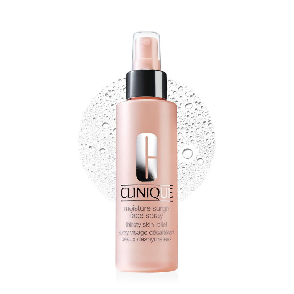 Clinique front packaging shows bottle and branding, convenient travel hydration