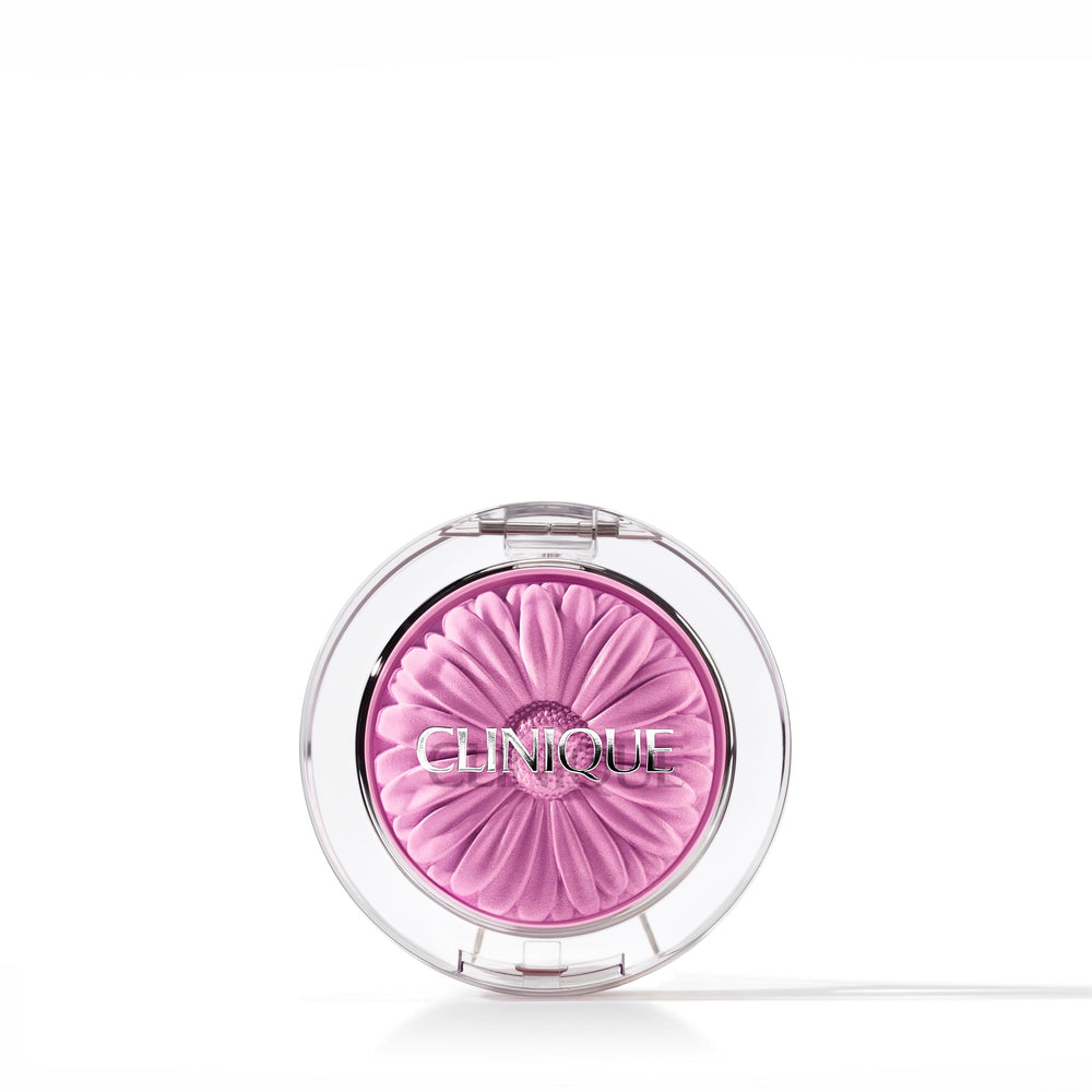 Clinique Pansy Pop front pan showing color payoff and compact size