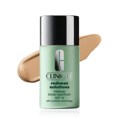 Clinique front packaging showing bottle and label, calming coverage benefit