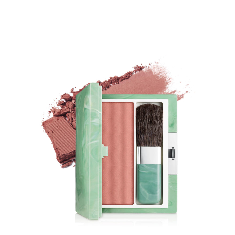 Clinique soft-pressed powder blusher Fig front compact showing pan and shade for natural color