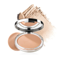 Clinique compact front view showing sleek packaging and matte benefit