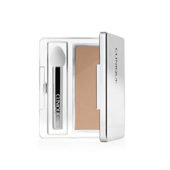 Clinique compact front view showing Sunset Glow shade and sleek packaging benefit