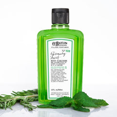 C. O. Bigelow front bottle showing rosemary mint packaging and easy use