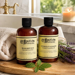 C. O. Bigelow dispensing shampoo texture showing smooth moisturizing formula