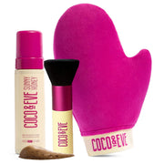 Coco & Eve dark bronzing foam front packaging showing product and benefits