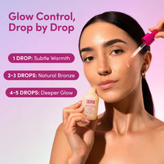 Coco & Eve drops blended into moisturizer demonstrating easy mix-and-apply benefit