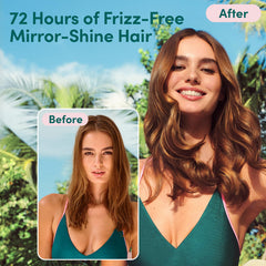 Coco & Eve spray nozzle close-up showing fine mist for even frizz control