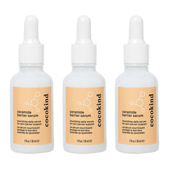 Cocokind front packaging showing three bottles and benefits
