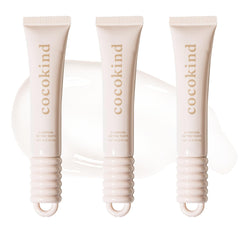 Cocokind front packaging showing three lip balms and product benefits
