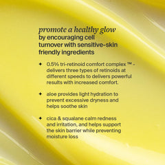 Cocokind retinol gel ingredients label highlighting tri-retinoid complex benefits