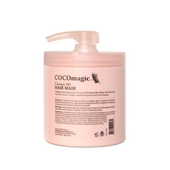 Cocomagic coconut oil mask texture closeup highlighting rich creaminess for deep hydration