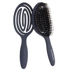 cocomintbeauty front view of brush showing ergonomic shape and benefit of comfortable detangling