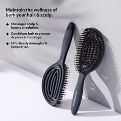 cocomintbeauty brush held in hand showing lightweight design for easier daily grooming