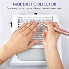 CoFashion in use on a salon table capturing nail dust for a healthier workspace