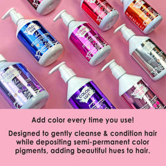 Color Lux being applied to wet hair demonstrating easy color deposit
