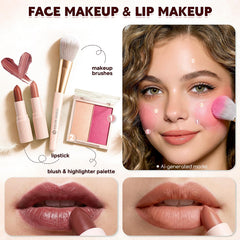 Color Nymph lipstick and blush detail highlighting soft pigments for natural finish