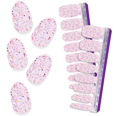 Color Street front packaging showing shimmer down glitter design and benefits