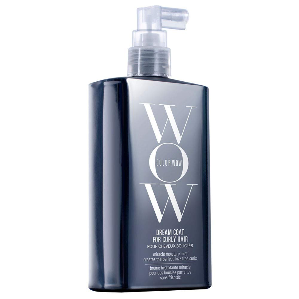 COLOR WOW Dream Coat bottle front view showing lightweight anti-frizz spray for defined curls