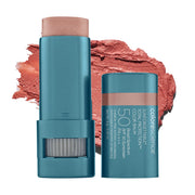Colorescience balm front stick in Blush showing protective mineral coverage
