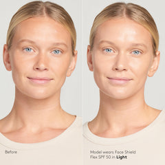 Colorescience swatches on arm showing tone-adapting pigment and buildable coverage