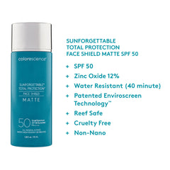 Colorescience tube in hand showing 1.8 fl oz size and travel-friendly benefit