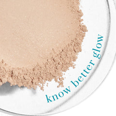 Colorescience brush-on Glow open cap and brush demonstrating easy reapplication
