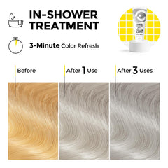 COLORLOMO before and after silver tone showing reduced yellow brassiness