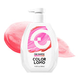 COLORLOMO front bottle showing pink shampoo protecting warm tones