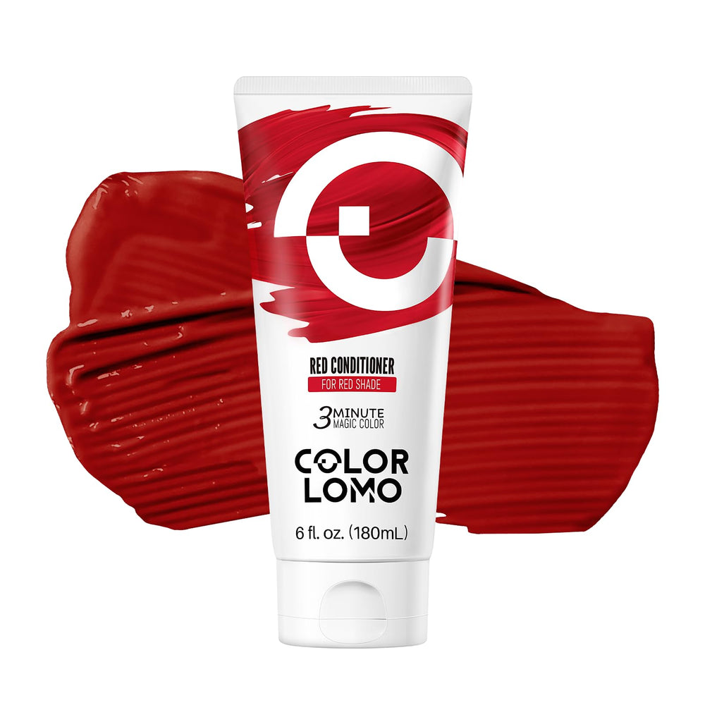 COLORLOMO front packaging showing product and vibrant red shade, clear benefit restore color