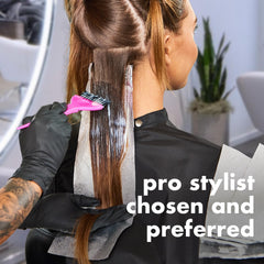 Colortrak foil in use during salon highlight for neat color placement