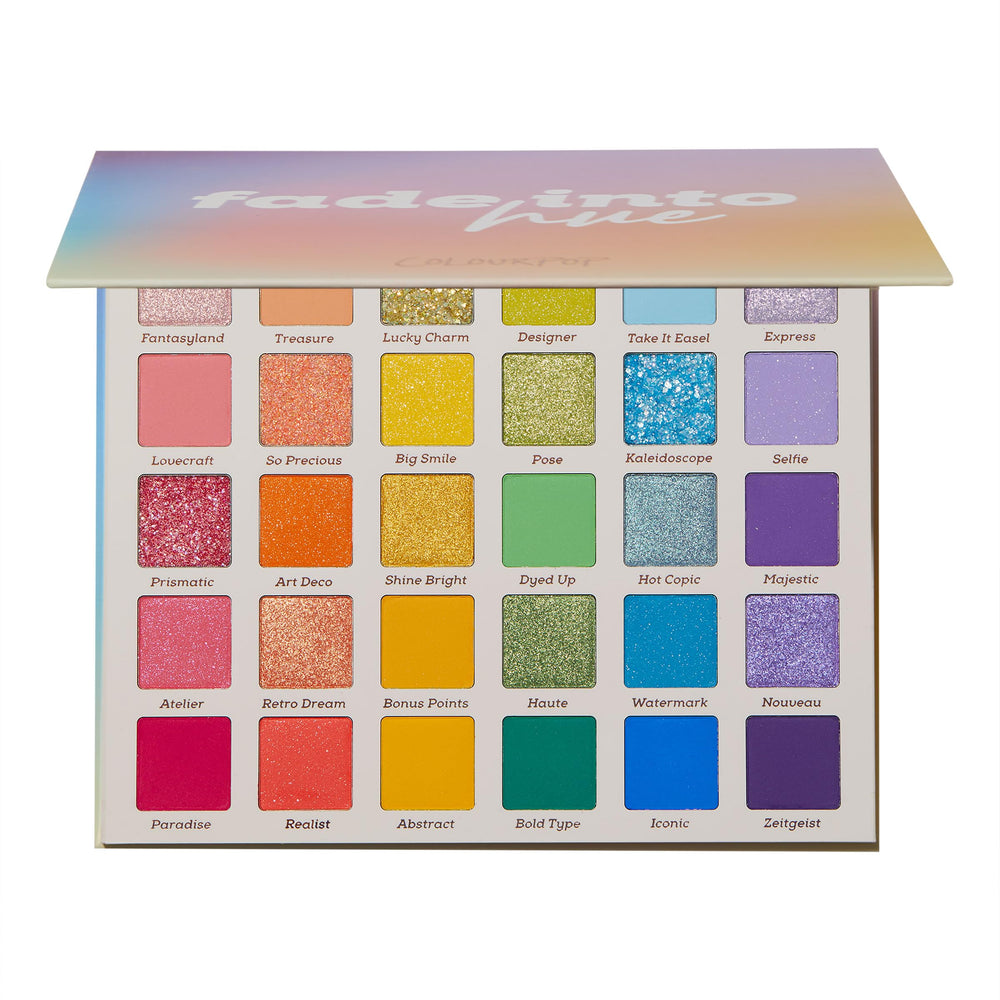 ColourPop Fade Into Hue front view showing full 24-shade layout and variety benefit