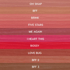 ColourPop lip pencils laid out showing color range and ease of selection