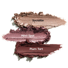 ColourPop three Shadow Stix laid out, matte and metallic contrast benefit