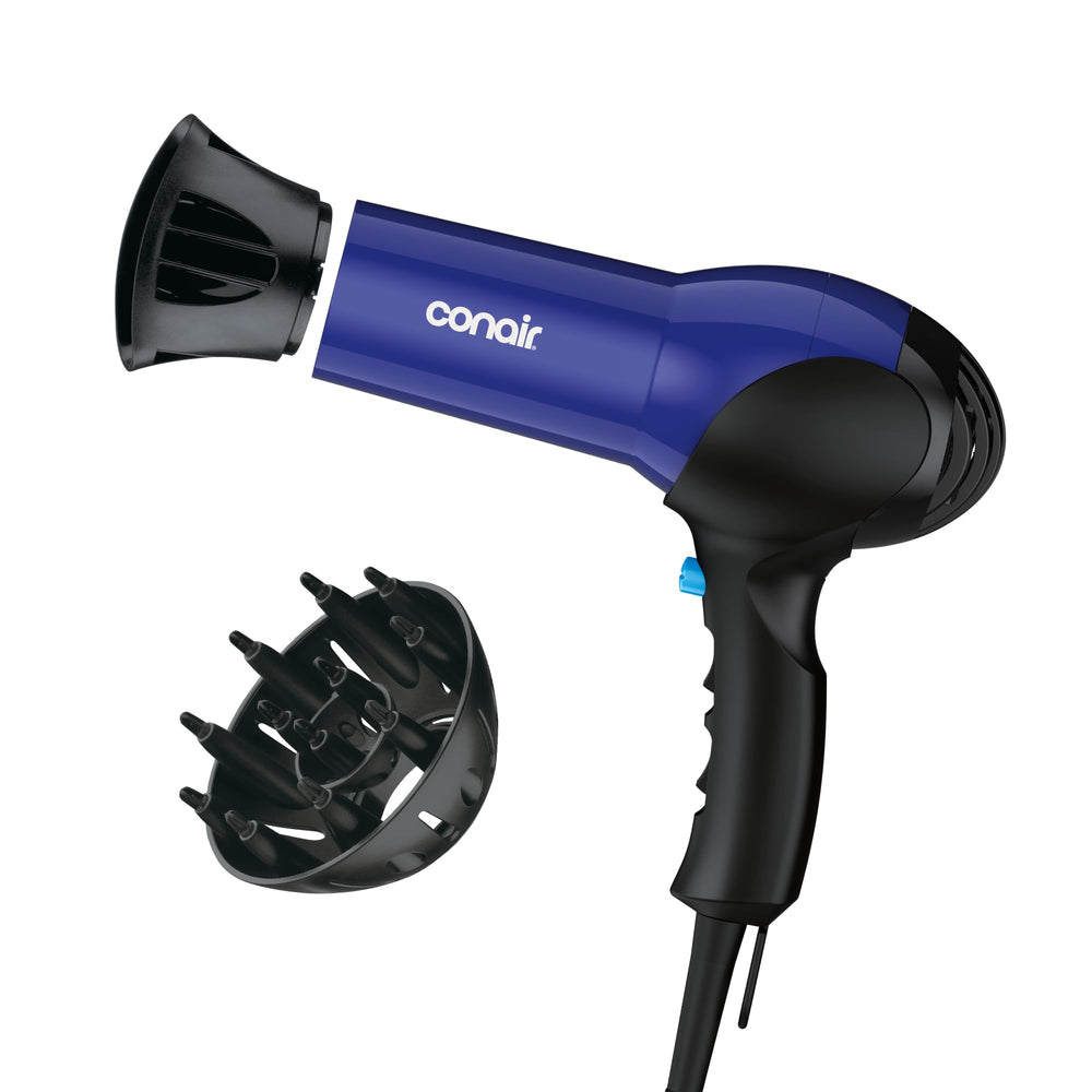 Conair 1875W front view showing compact body and air vent, easy drying benefit