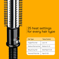 Conair brush in hand displays lightweight design to reduce wrist strain