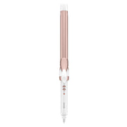Conair front view of iron showing white rose gold finish and sleek profile, easy styling
