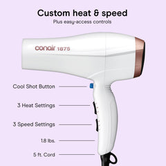 Conair side profile showing ergonomic shape for reduced hand fatigue