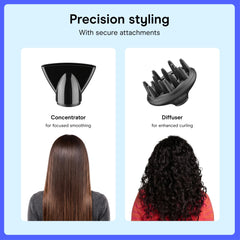 Conair InfinitiPRO using concentrator to smooth hair and reduce frizz