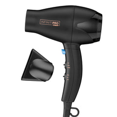 Conair INFINITIPRO front view showing compact dryer and ergonomic handle for easy travel